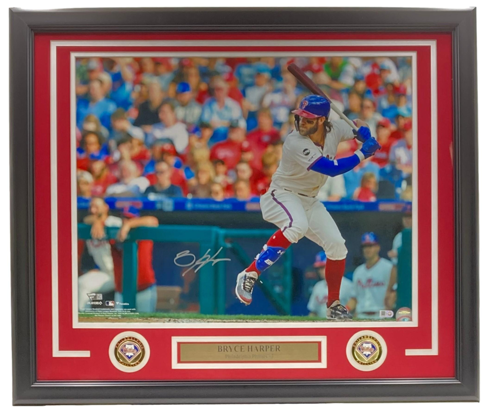 Bryce Harper Signed Phillies Custom Framed Photo (Fanatics) Pristine — free download