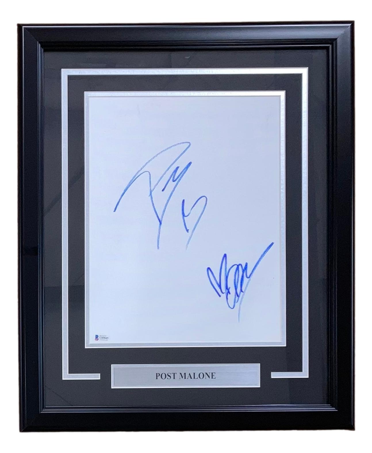 Post Malone Signed Custom Framed Cut Display (Beckett) at PristineAuction.com Post Malone Signed Custom Framed Cut Display (Beckett) at PristineAuction.com