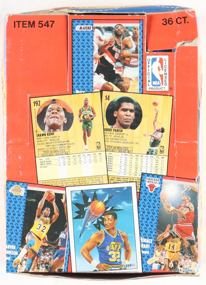 1991-92 Fleer Basketball Wax Box of (36) Packs at PristineAuction.com 1991-92 Fleer Basketball Wax Box of (36) Packs at PristineAuction.com