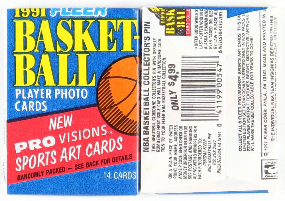 1991-92 Fleer Basketball Wax Box of (36) Packs at PristineAuction.com 1991-92 Fleer Basketball Wax Box of (36) Packs at PristineAuction.com