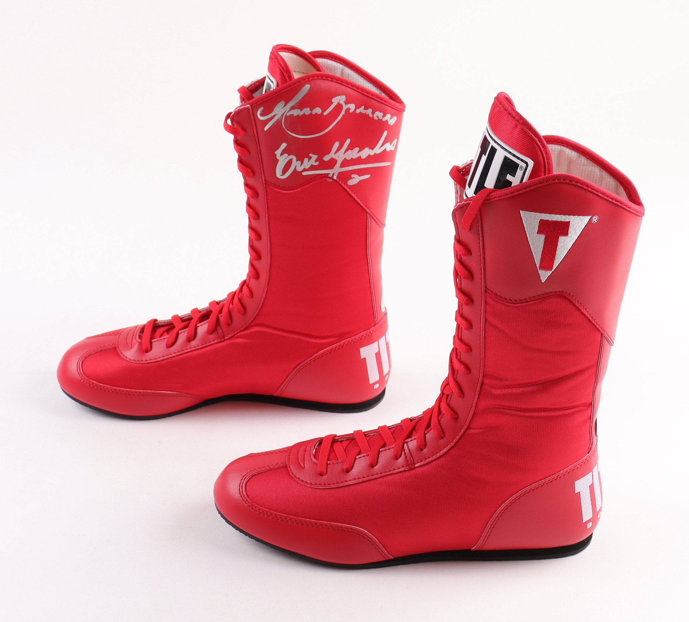 Marco Antonio Barrera & Erik Morales Signed Pair of Title Boxing Boots (Beckett) at PristineAuction.com Marco Antonio Barrera & Erik Morales Signed Pair of Title Boxing Boots (Beckett) at PristineAuction.com