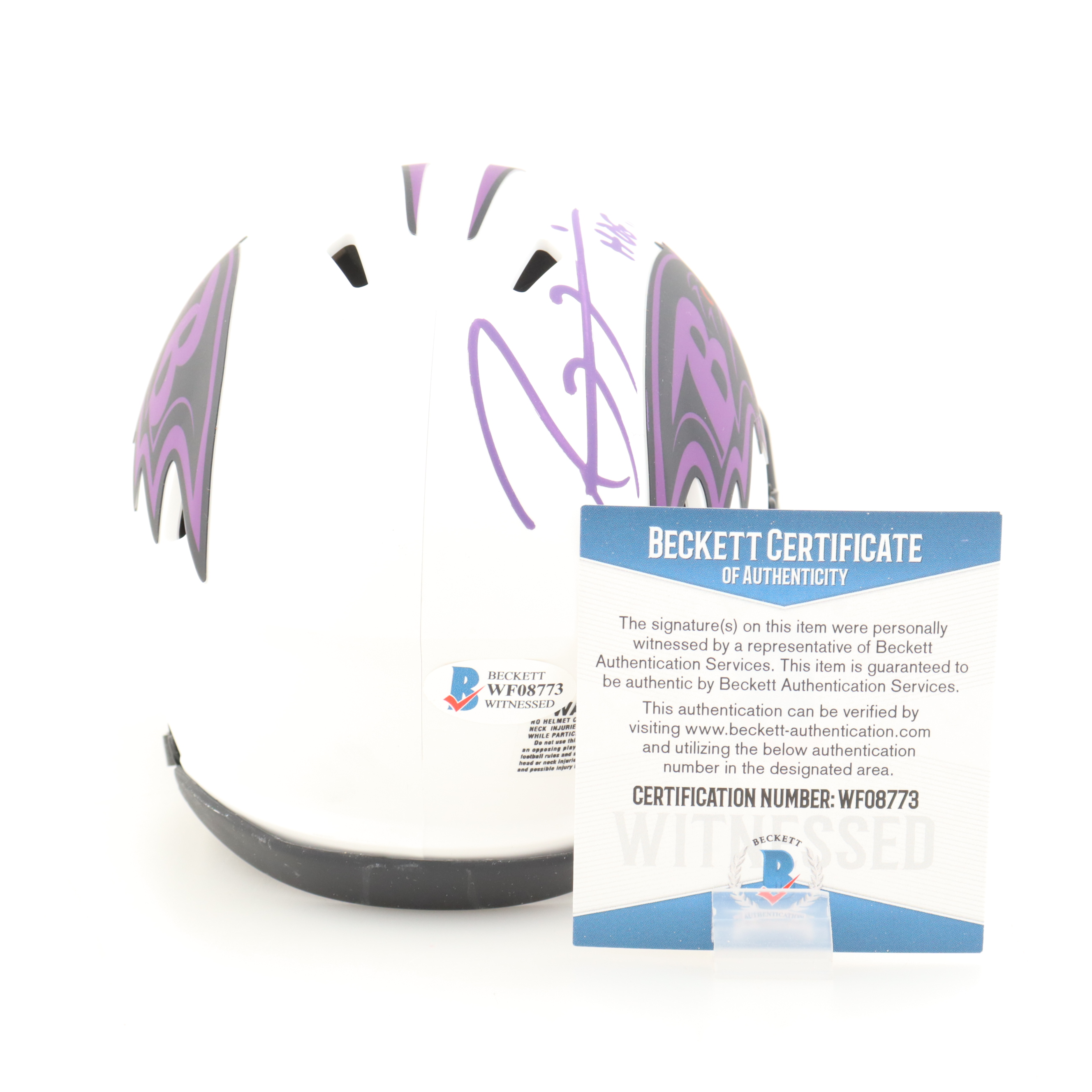 Ray Lewis Signed Ravens Lunar Eclipse Alternate Speed Mini Helmet Inscribed "HOF 18" (Beckett) at PristineAuction.com Ray Lewis Signed Ravens Lunar Eclipse Alternate Speed Mini Helmet Inscribed "HOF 18" (Beckett) at PristineAuction.com