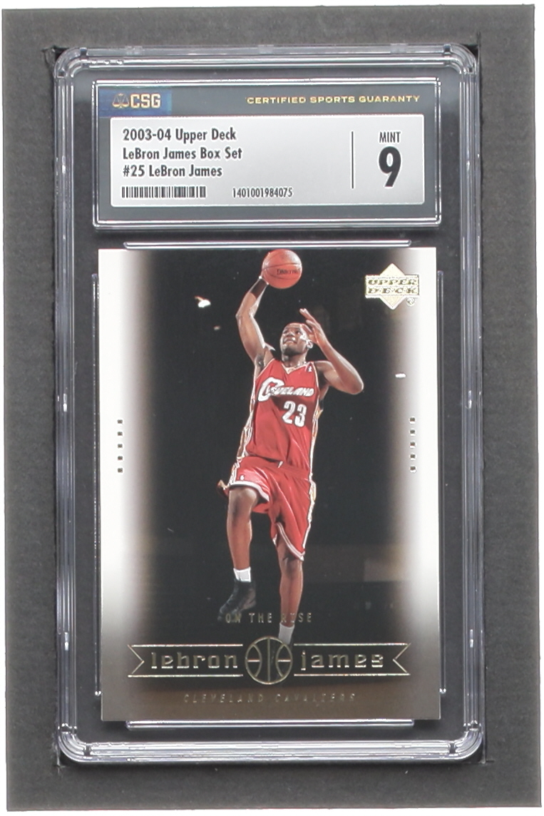 LeBron James 2003 Upper Deck LeBron James Box Set #25 RC / On The Rise (CSG 9) at PristineAuction.com LeBron James 2003 Upper Deck LeBron James Box Set #25 RC / On The Rise (CSG 9) at PristineAuction.com