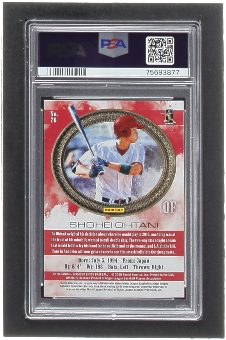 Shohei Ohtani 2018 Diamond Kings #76 RC (PSA 10) at PristineAuction.com Shohei Ohtani 2018 Diamond Kings #76 RC (PSA 10) at PristineAuction.com