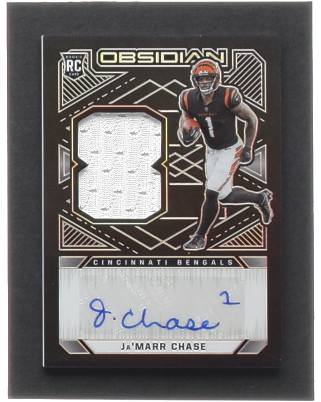 Ja'Marr Chase 2021 Panini Obsidian #212 JSY AU RC #082/125 at PristineAuction.com Ja'Marr Chase 2021 Panini Obsidian #212 JSY AU RC #082/125 at PristineAuction.com