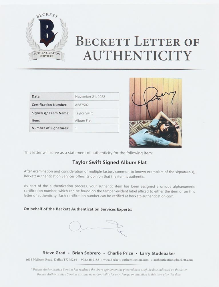 Taylor Swift Signed Custom Framed "Midnights" Vinyl Album Cover Display (Beckett) at PristineAuction.com Taylor Swift Signed Custom Framed "Midnights" Vinyl Album Cover Display (Beckett) at PristineAuction.com