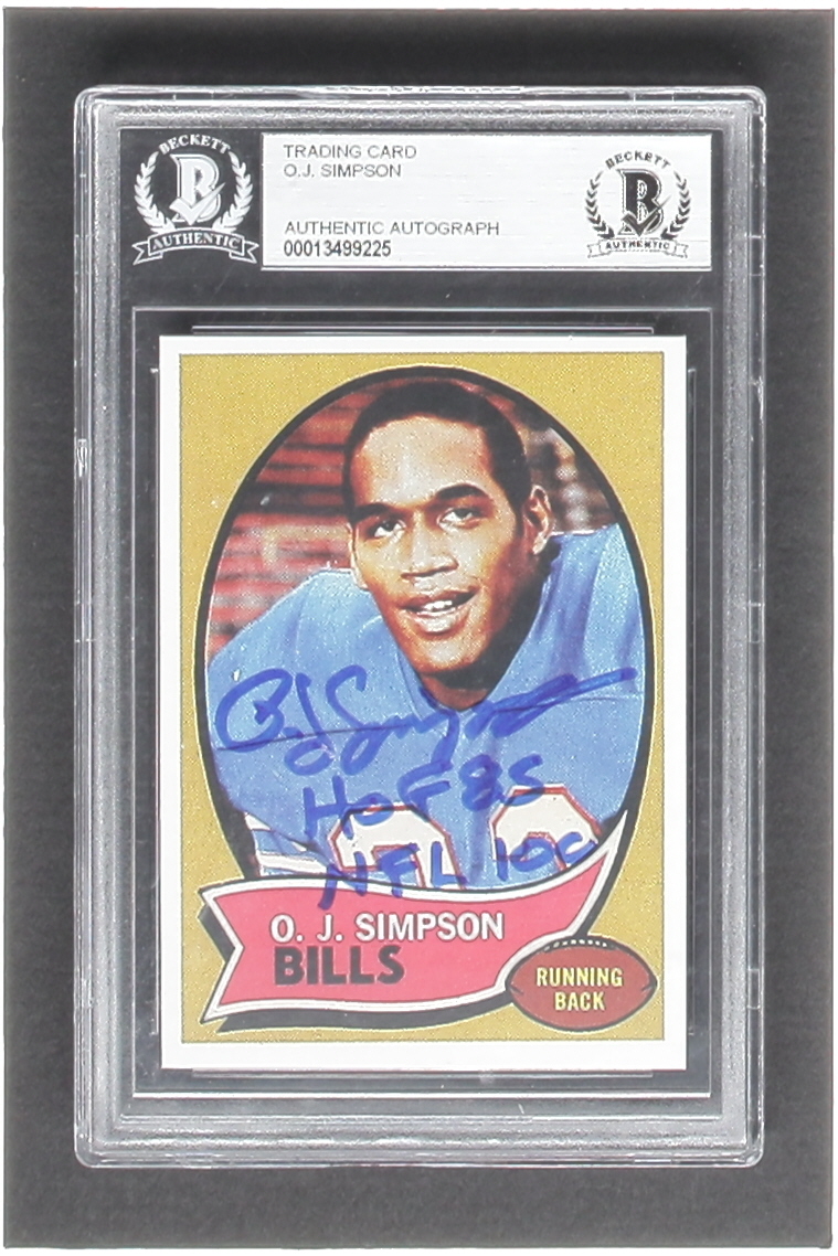 O.J. Simpson Signed Custom Trading Card Inscribed "HOF 85" & "NFL 100" (BGS) at PristineAuction.com O.J. Simpson Signed Custom Trading Card Inscribed "HOF 85" & "NFL 100" (BGS) at PristineAuction.com