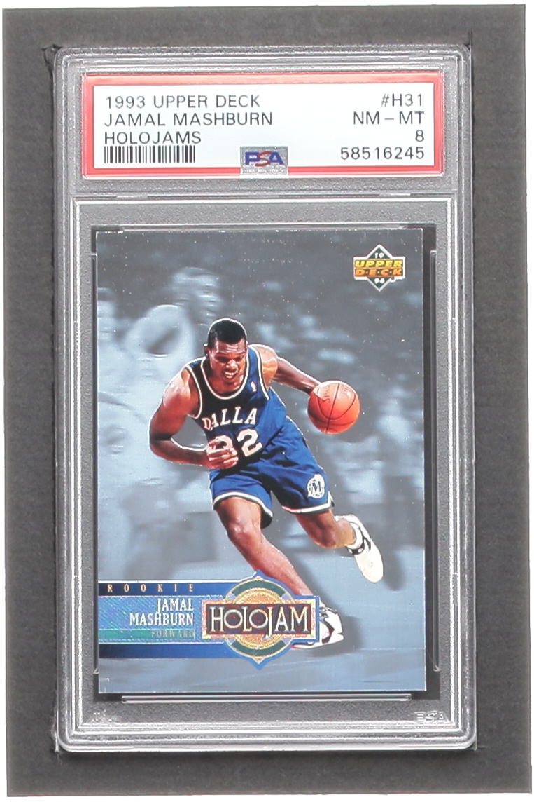 Jamal Mashburn 1993-94 Upper Deck Holojams #H31 RC (PSA 8) at PristineAuction.com Jamal Mashburn 1993-94 Upper Deck Holojams #H31 RC (PSA 8) at PristineAuction.com