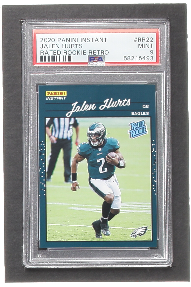 Jalen Hurts 2020 Panini Instant Rated Rookie Retro #RR22 RC (PSA 9) at PristineAuction.com Jalen Hurts 2020 Panini Instant Rated Rookie Retro #RR22 RC (PSA 9) at PristineAuction.com