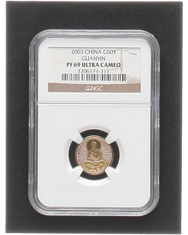 2003 China $50 Yuan Gold Coin - Guanyin (NGC PF69 Ultra Cameo) at PristineAuction.com 2003 China $50 Yuan Gold Coin - Guanyin (NGC PF69 Ultra Cameo) at PristineAuction.com