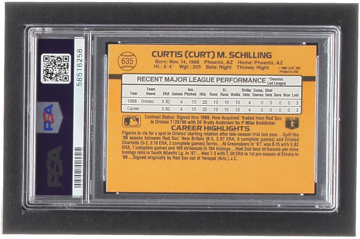 Curt Schilling 1989 Donruss #635 DP RC (PSA 7) at PristineAuction.com Curt Schilling 1989 Donruss #635 DP RC (PSA 7) at PristineAuction.com