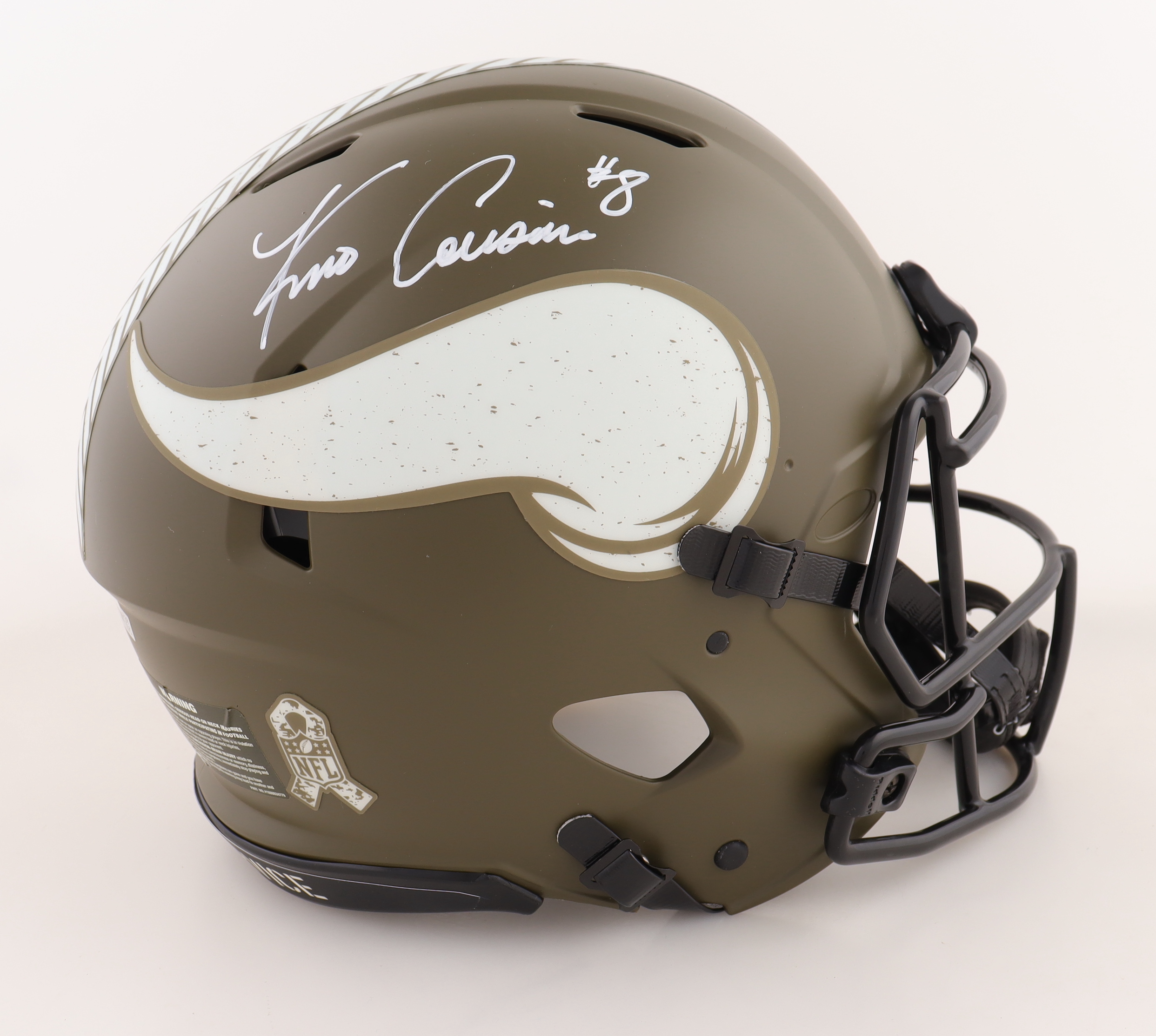 Kirk Cousins Signed Vikings Authentic Full-Size Salute to Service Speed Helmet (Fanatics) at PristineAuction.com Kirk Cousins Signed Vikings Authentic Full-Size Salute to Service Speed Helmet (Fanatics) at PristineAuction.com