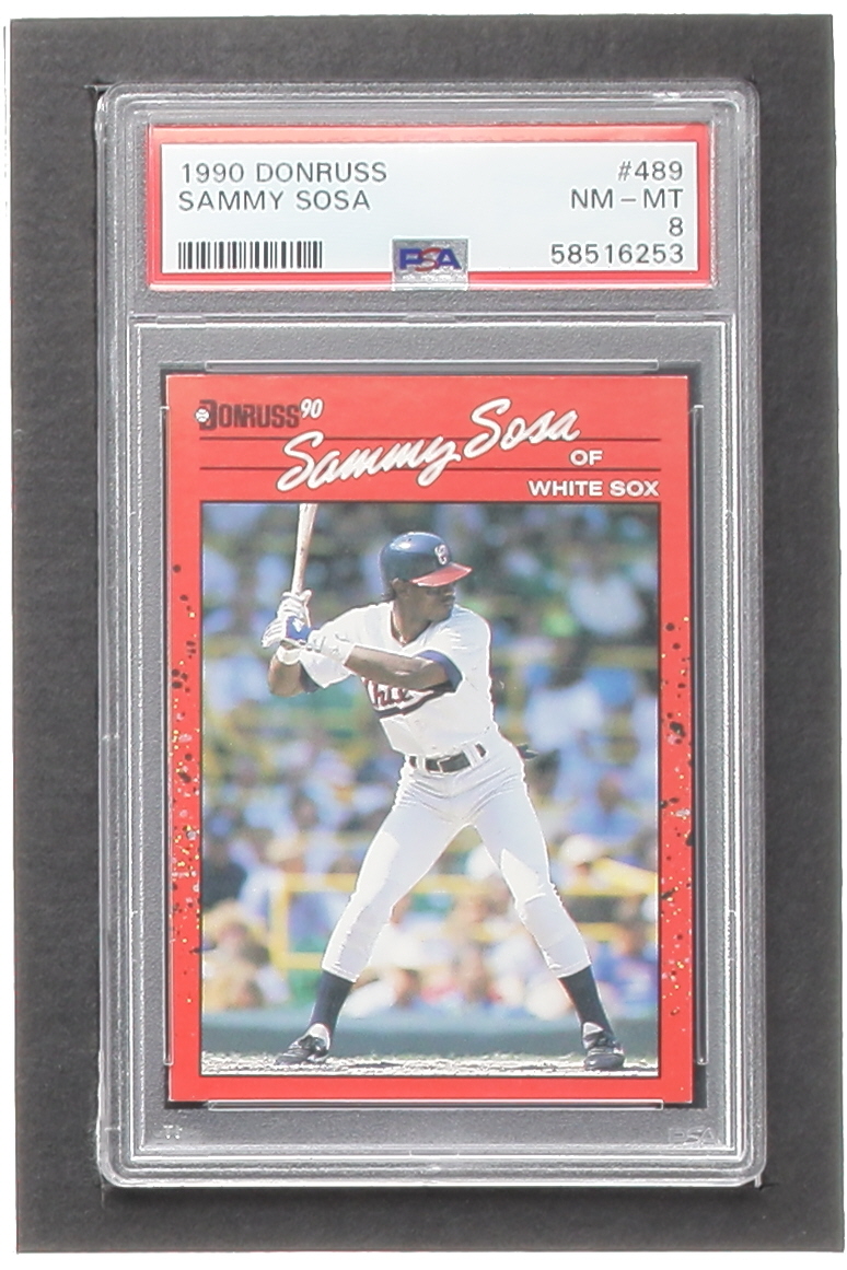 Sammy Sosa 1990 Donruss #489 RC (PSA 8) at PristineAuction.com Sammy Sosa 1990 Donruss #489 RC (PSA 8) at PristineAuction.com