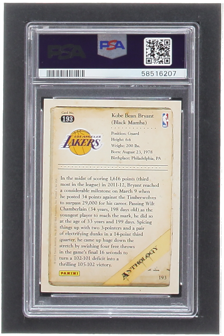 Kobe Bryant 2012-13 Panini Kobe Anthology #193 (PSA 8) at PristineAuction.com Kobe Bryant 2012-13 Panini Kobe Anthology #193 (PSA 8) at PristineAuction.com