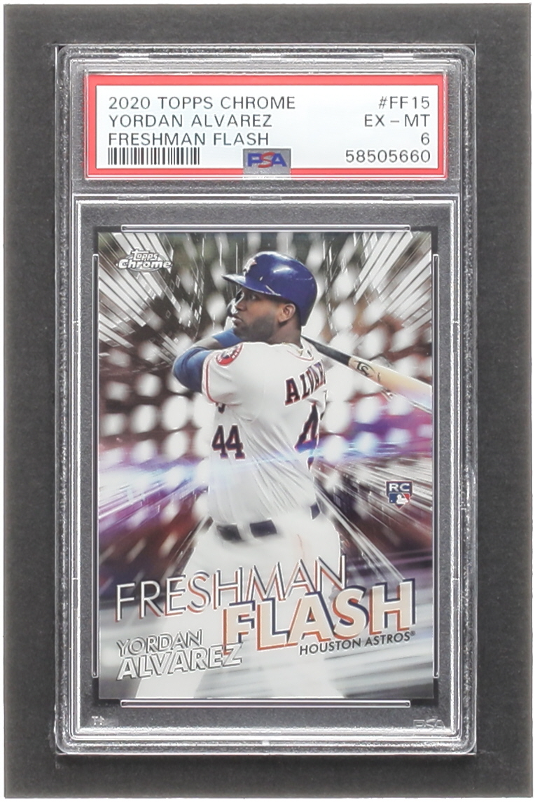 Yordan Alvarez 2020 Topps Chrome Freshman Flash #FF15 RC (PSA 6) at PristineAuction.com Yordan Alvarez 2020 Topps Chrome Freshman Flash #FF15 RC (PSA 6) at PristineAuction.com