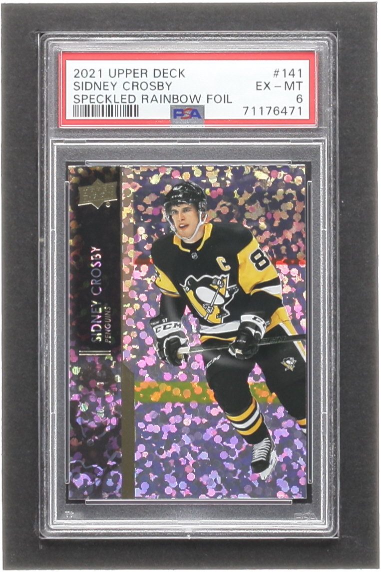 Sidney Crosby 2020-21 Upper Deck Speckled Rainbow #391 (PSA 6) at PristineAuction.com Sidney Crosby 2020-21 Upper Deck Speckled Rainbow #391 (PSA 6) at PristineAuction.com