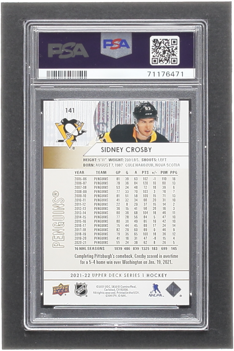 Sidney Crosby 2020-21 Upper Deck Speckled Rainbow #391 (PSA 6) at PristineAuction.com Sidney Crosby 2020-21 Upper Deck Speckled Rainbow #391 (PSA 6) at PristineAuction.com