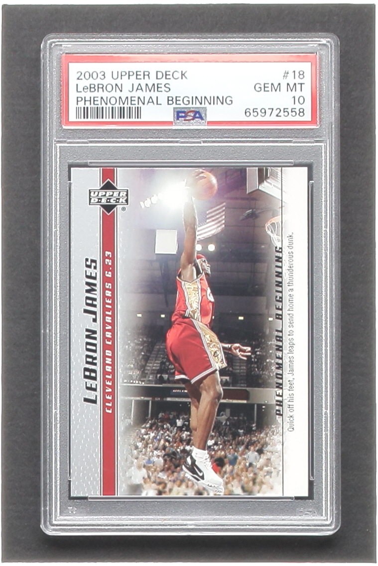 LeBron James 2003-04 Upper Deck Phenomenal Beginning LeBron James #18 / Quick Off His Feet (PSA 10) at PristineAuction.com LeBron James 2003-04 Upper Deck Phenomenal Beginning LeBron James #18 / Quick Off His Feet (PSA 10) at PristineAuction.com