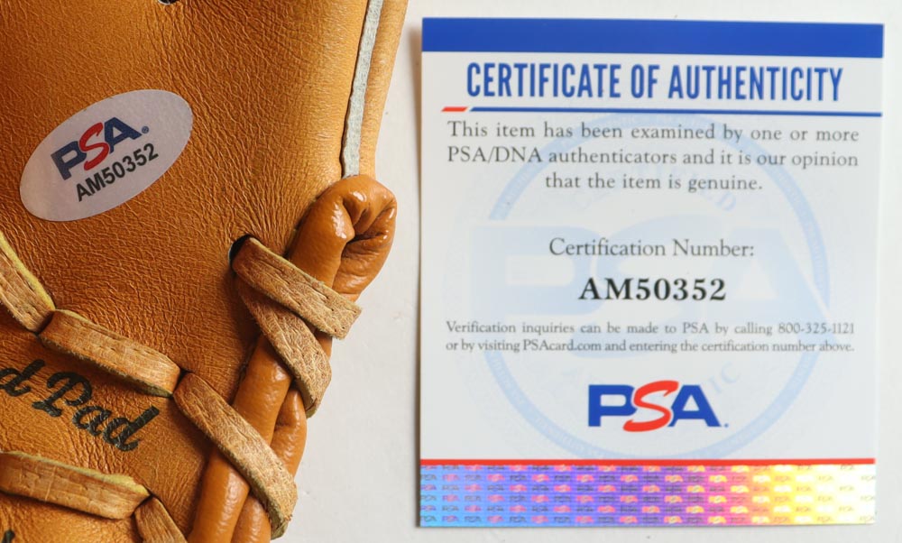 Nolan Ryan Signed Rawlings Nolan Ryan Model Baseball Glove Inscribed "108.5 MPH Fastball" with Display Stand (PSA) at PristineAuction.com Nolan Ryan Signed Rawlings Nolan Ryan Model Baseball Glove Inscribed "108.5 MPH Fastball" with Display Stand (PSA) at PristineAuction.com