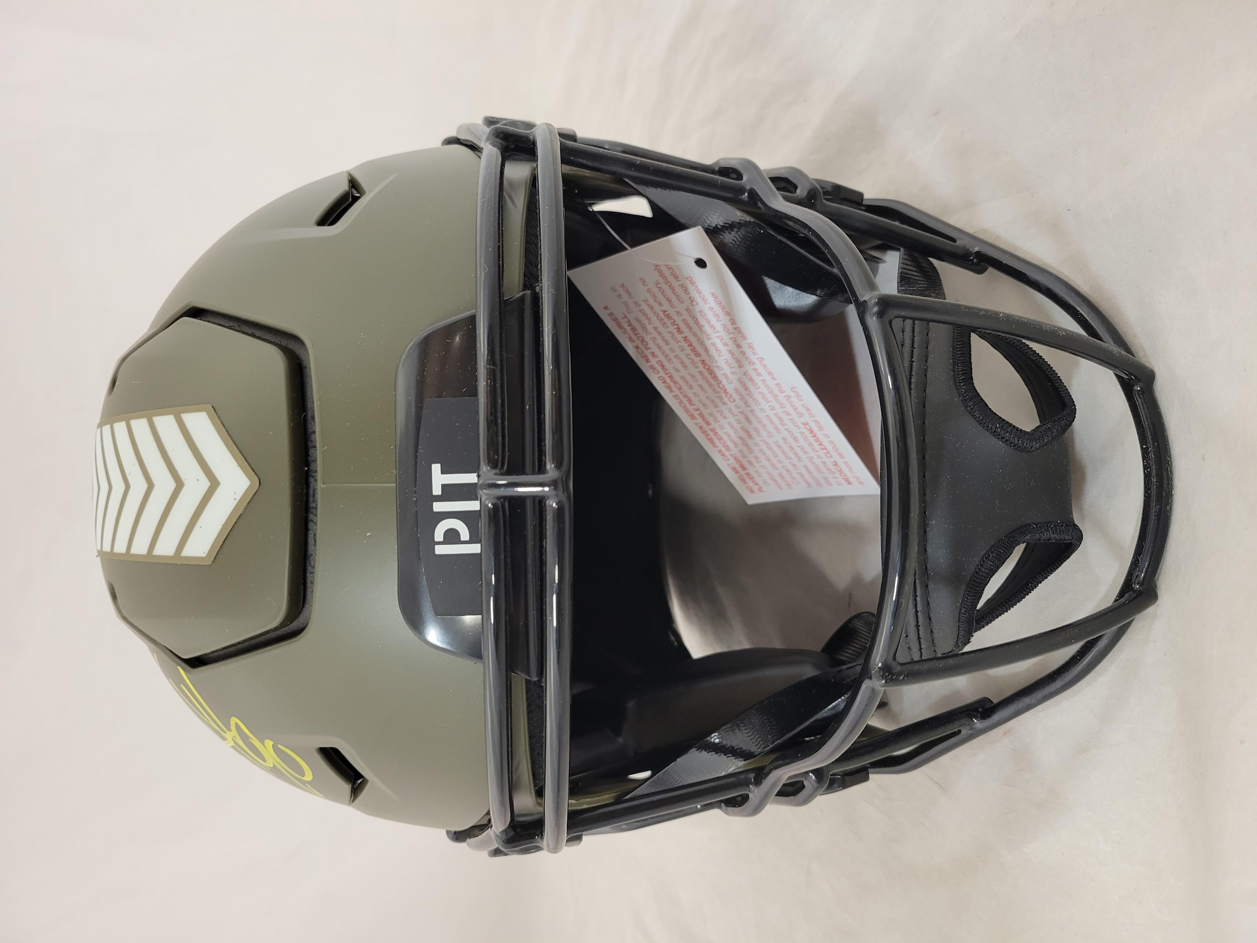 T. J. Watt Signed Steelers Salute to Service Full-Size Authentic On-Field Alternate SpeedFlex Helmet (Beckett) at PristineAuction.com T. J. Watt Signed Steelers Salute to Service Full-Size Authentic On-Field Alternate SpeedFlex Helmet (Beckett) at PristineAuction.com