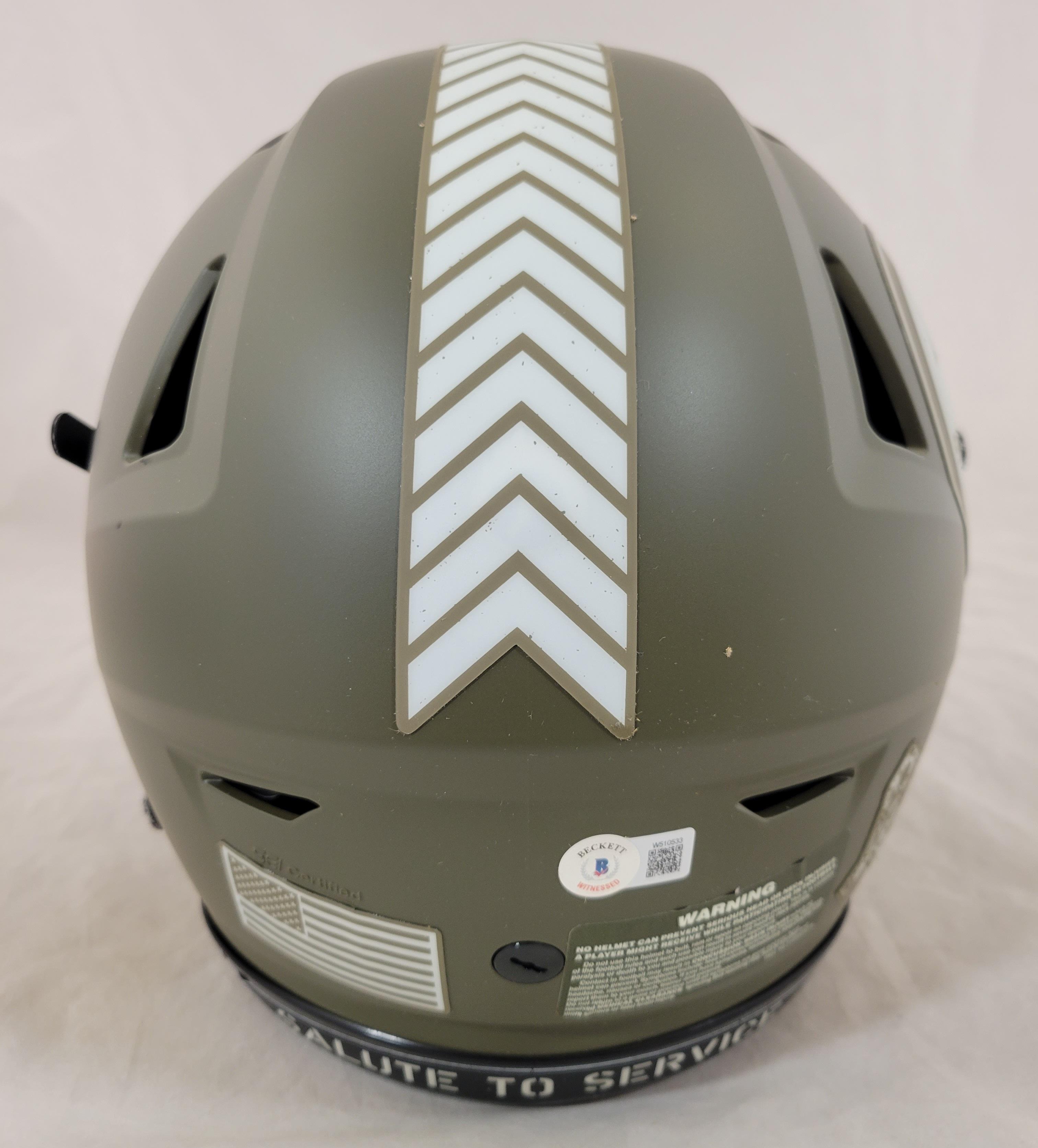 T. J. Watt Signed Steelers Salute to Service Full-Size Authentic On-Field Alternate SpeedFlex Helmet (Beckett) at PristineAuction.com T. J. Watt Signed Steelers Salute to Service Full-Size Authentic On-Field Alternate SpeedFlex Helmet (Beckett) at PristineAuction.com