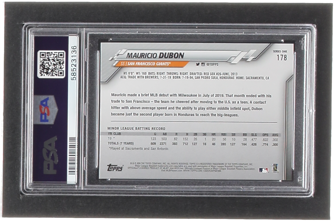 Mauricio Dubon 2020 Topps #178 RC (PSA 10) at PristineAuction.com Mauricio Dubon 2020 Topps #178 RC (PSA 10) at PristineAuction.com