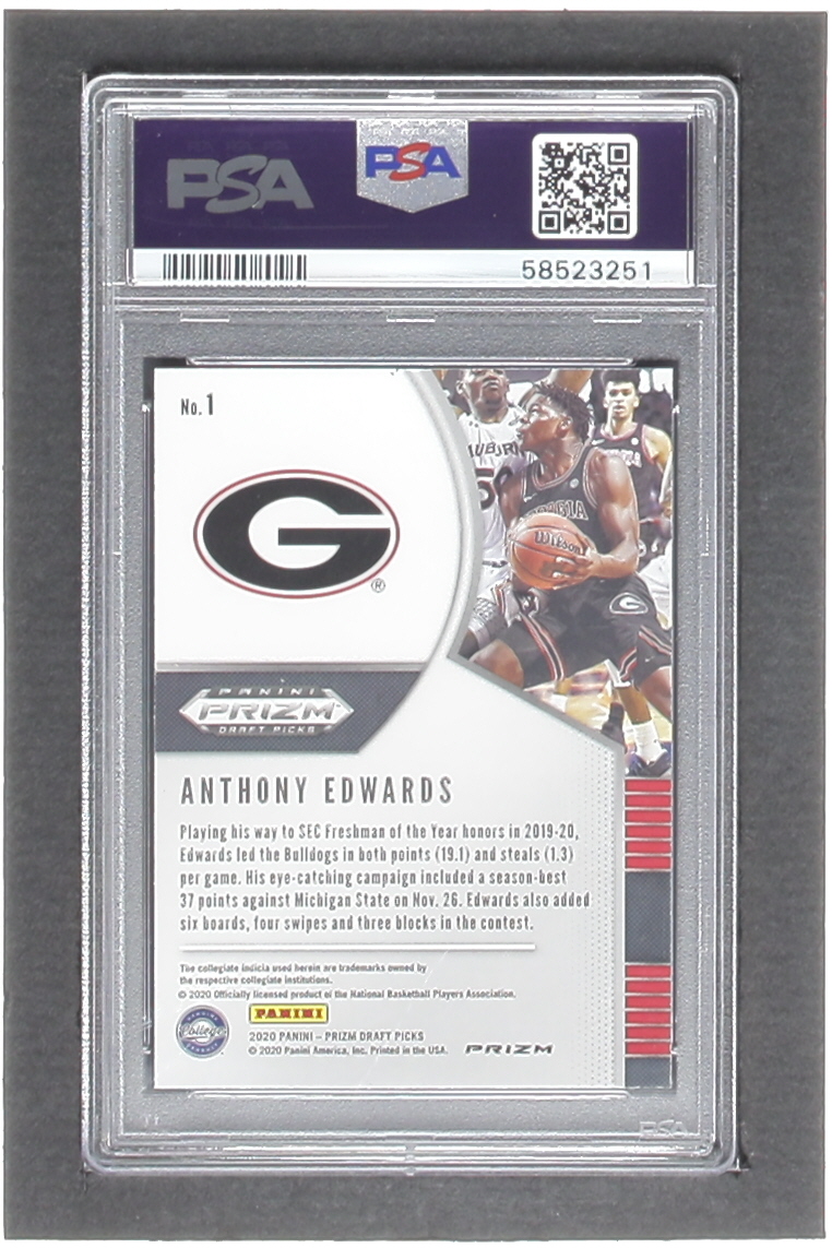 Anthony Edwards 2020-21 Panini Prizm Draft Picks Prizms Red White and Blue #1 RC (PSA 9) at PristineAuction.com Anthony Edwards 2020-21 Panini Prizm Draft Picks Prizms Red White and Blue #1 RC (PSA 9) at PristineAuction.com