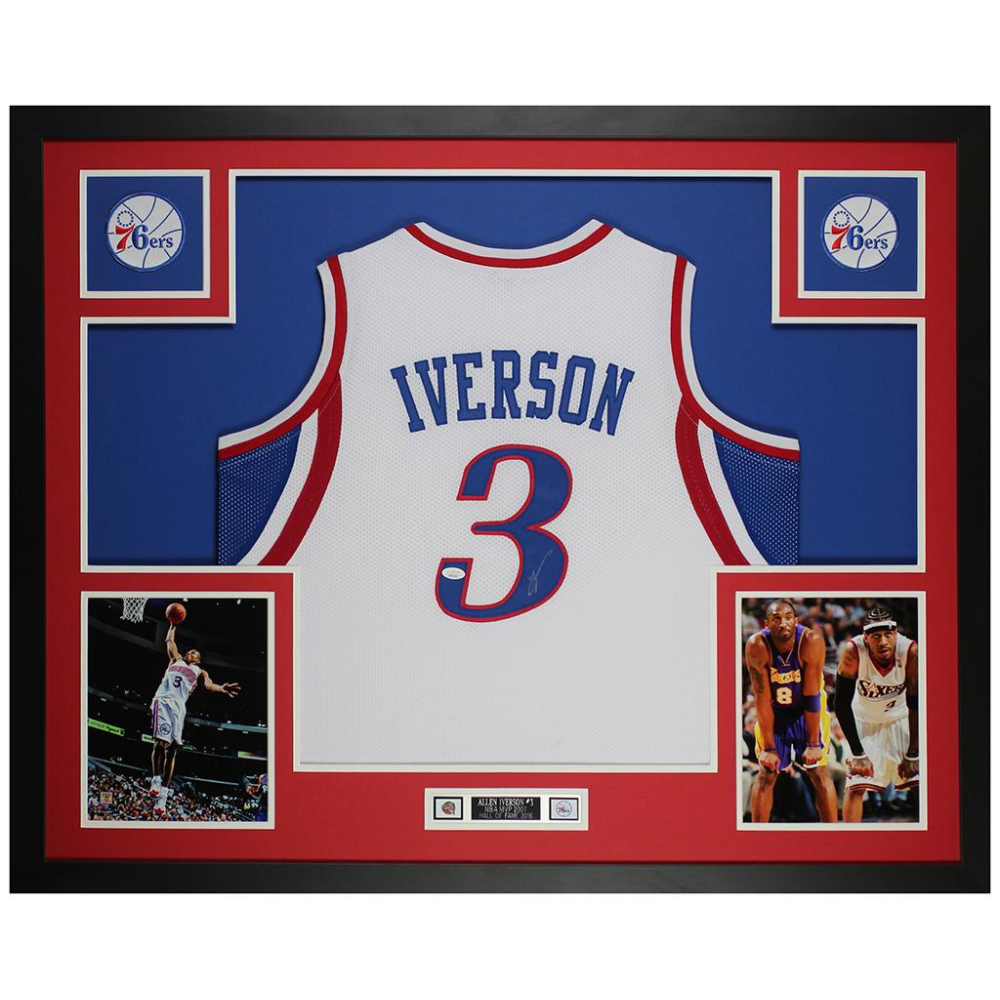Allen Iverson Signed Custom Framed Jersey Display (JSA) Pristine Auction