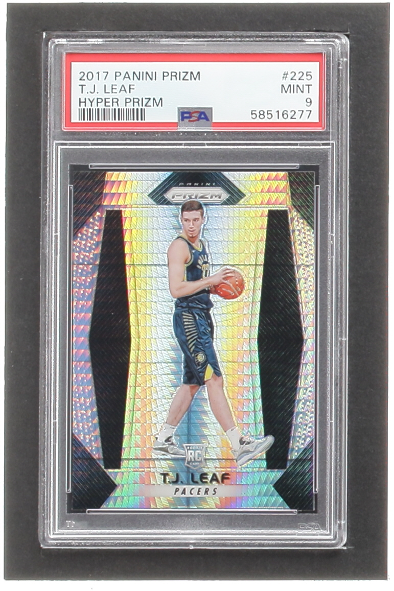 T.J. Leaf 2017-18 Panini Prizm Prizms Hyper #225 RC (PSA 9) at PristineAuction.com T.J. Leaf 2017-18 Panini Prizm Prizms Hyper #225 RC (PSA 9) at PristineAuction.com