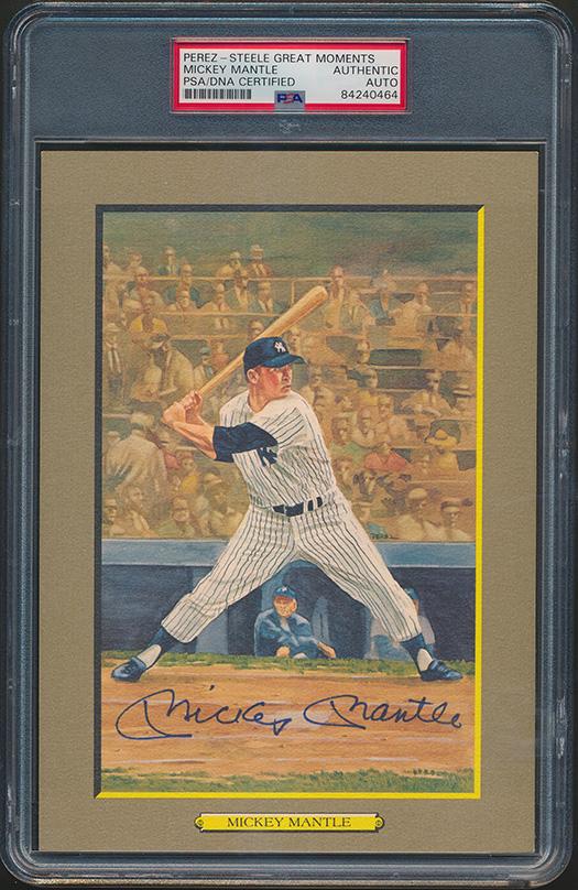 Mickey Mantle Signed 1985-97 Perez-Steele Great Moments #19 #1877/5000 (PSA) at PristineAuction.com Mickey Mantle Signed 1985-97 Perez-Steele Great Moments #19 #1877/5000 (PSA) at PristineAuction.com