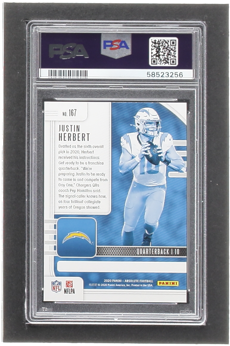 Justin Herbert 2020 Absolute #167 RC (PSA 10) at PristineAuction.com Justin Herbert 2020 Absolute #167 RC (PSA 10) at PristineAuction.com