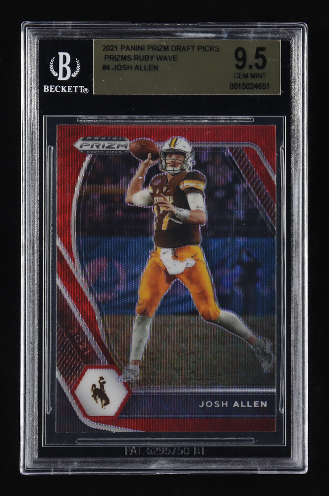Josh Allen 2021 Panini Prizm Draft Picks Prizms Ruby Wave #4 (BGS 9.5) at PristineAuction.com Josh Allen 2021 Panini Prizm Draft Picks Prizms Ruby Wave #4 (BGS 9.5) at PristineAuction.com