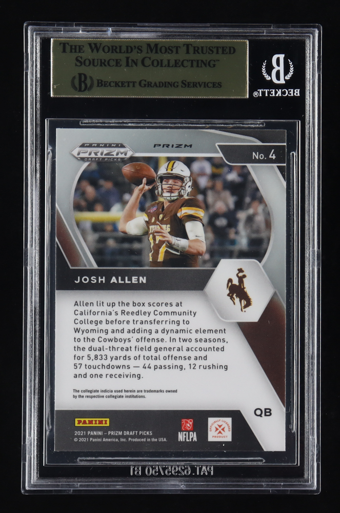 Josh Allen 2021 Panini Prizm Draft Picks Prizms Ruby Wave #4 (BGS 9.5) at PristineAuction.com Josh Allen 2021 Panini Prizm Draft Picks Prizms Ruby Wave #4 (BGS 9.5) at PristineAuction.com