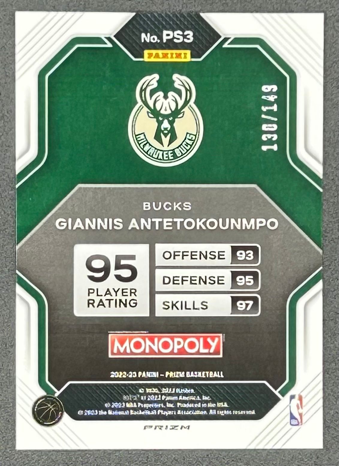 Giannis Antetokounmpo 2022-23 Panini Prizm Monopoly All-Stars Pink #PS3 #130/149 at PristineAuction.com Giannis Antetokounmpo 2022-23 Panini Prizm Monopoly All-Stars Pink #PS3 #130/149 at PristineAuction.com