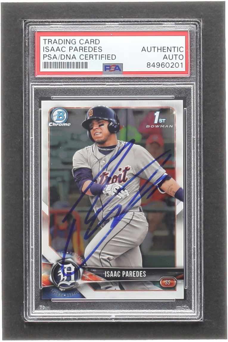 Isaac Paredes Signed 2018 Bowman Chrome Prospects #BCP76 RC (PSA) at PristineAuction.com Isaac Paredes Signed 2018 Bowman Chrome Prospects #BCP76 RC (PSA) at PristineAuction.com