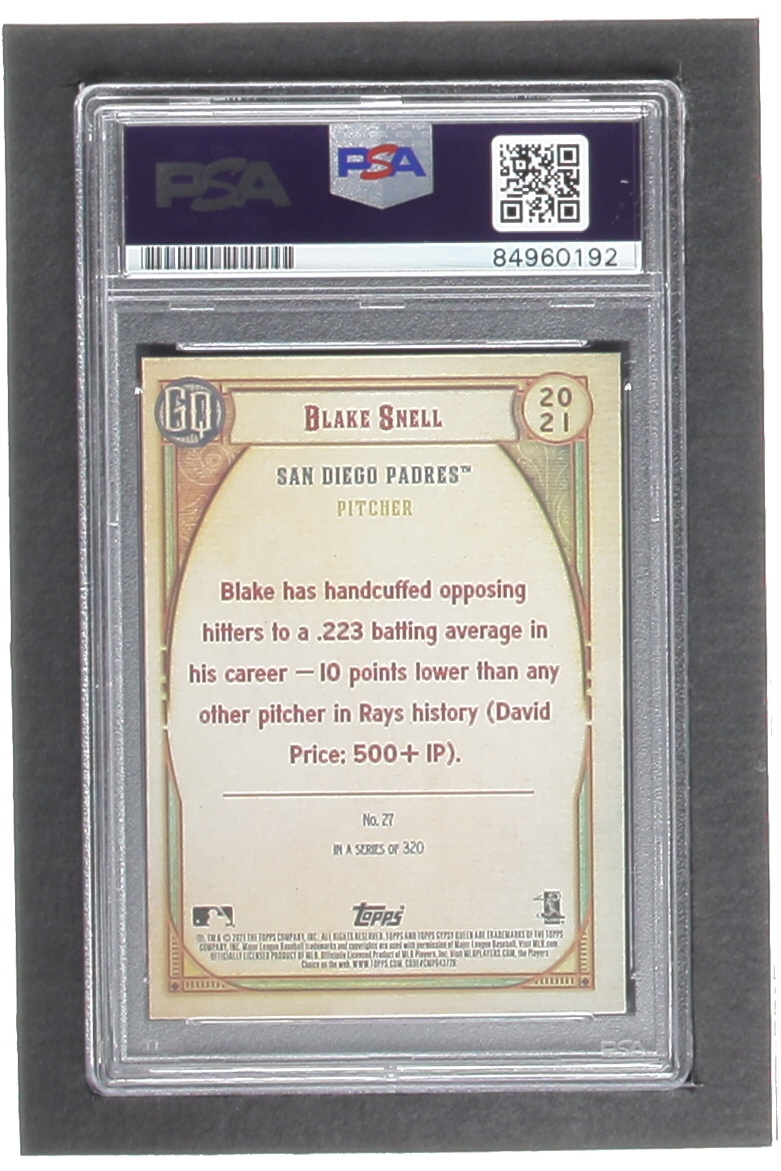 Blake Snell Signed 2021 Topps Gypsy Queen #27 (PSA) at PristineAuction.com Blake Snell Signed 2021 Topps Gypsy Queen #27 (PSA) at PristineAuction.com