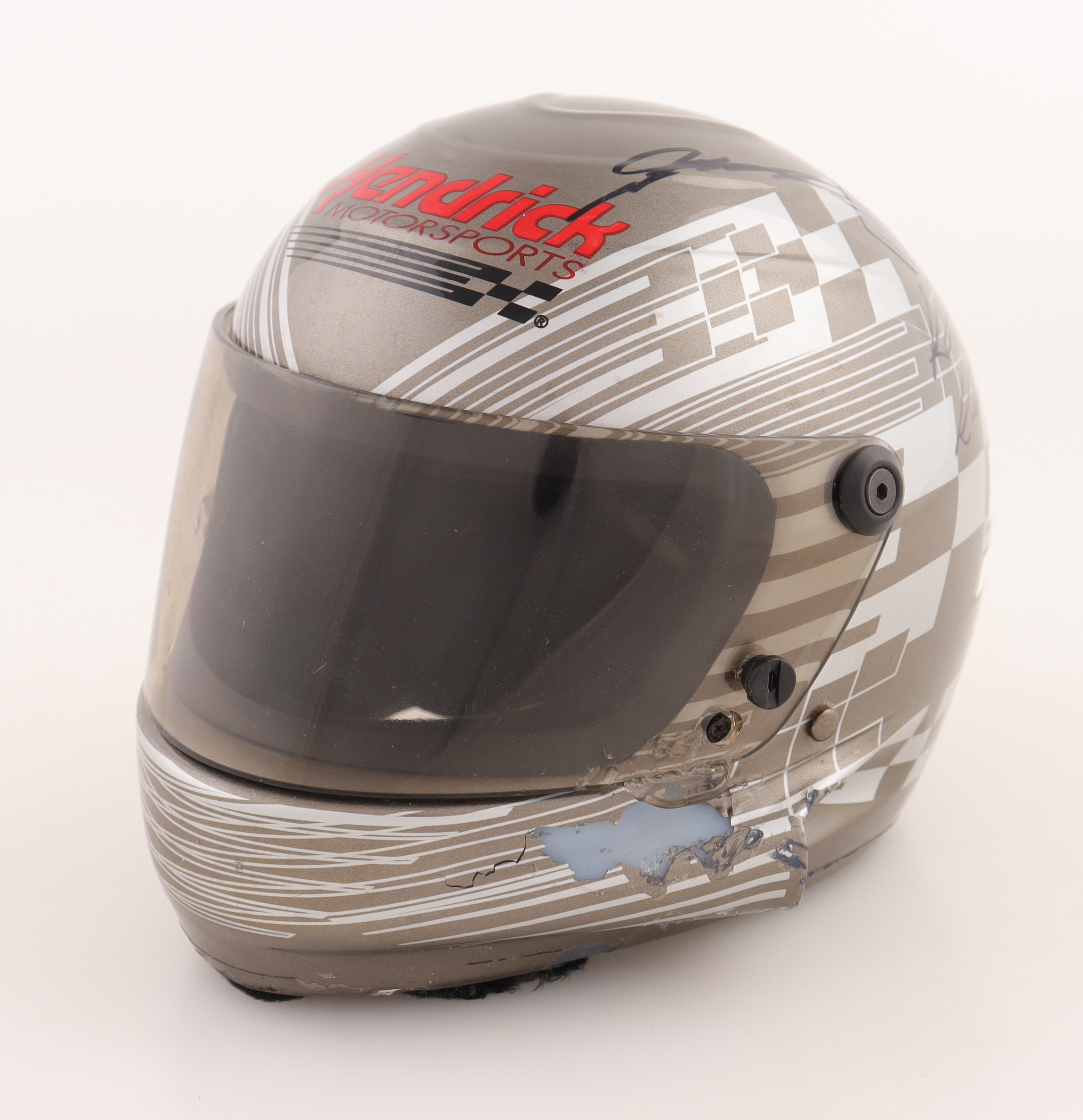 Hendrick Motorsports Mini Racing Helmet Signed by (5) with Dale Earnhardt Jr., Jimmie Johnson, Jeff Gordon, Kasey Kahne & Rick Hendrick (JSA) at PristineAuction.com Hendrick Motorsports Mini Racing Helmet Signed by (5) with Dale Earnhardt Jr., Jimmie Johnson, Jeff Gordon, Kasey Kahne & Rick Hendrick (JSA) at PristineAuction.com