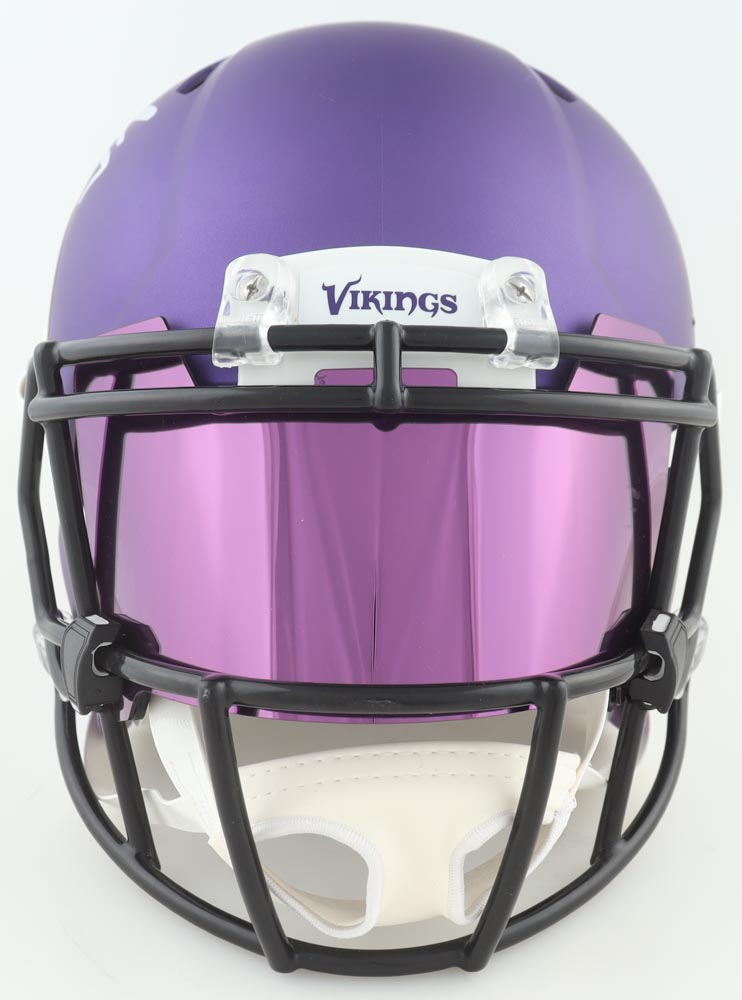 T. J. Hockenson Signed Vikings Full-Size Authentic On-Field Speed Helmet with Visor (Beckett) at PristineAuction.com T. J. Hockenson Signed Vikings Full-Size Authentic On-Field Speed Helmet with Visor (Beckett) at PristineAuction.com