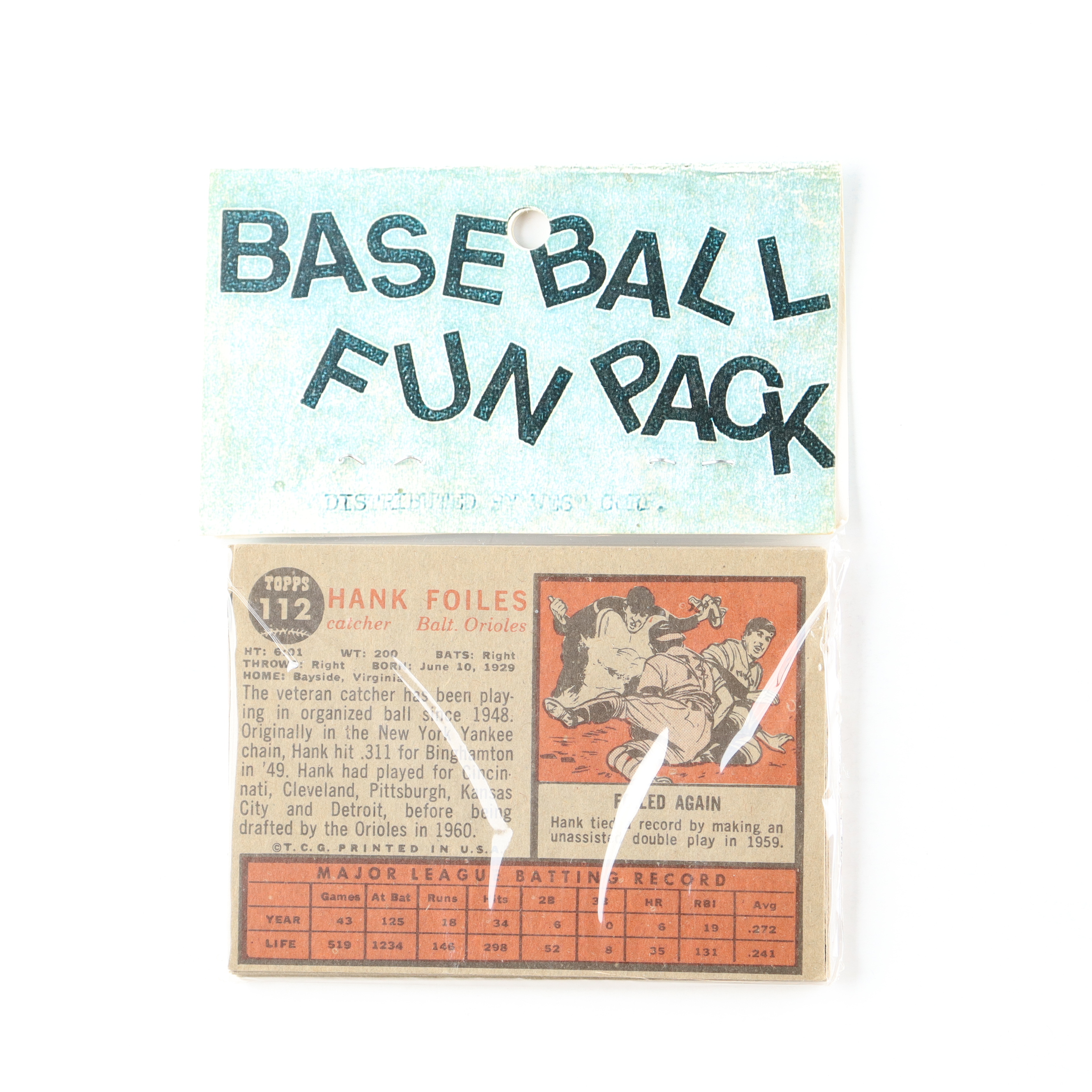 1962 Topps Baseball Card Fun Pack with (10) Cards at PristineAuction.com 1962 Topps Baseball Card Fun Pack with (10) Cards at PristineAuction.com