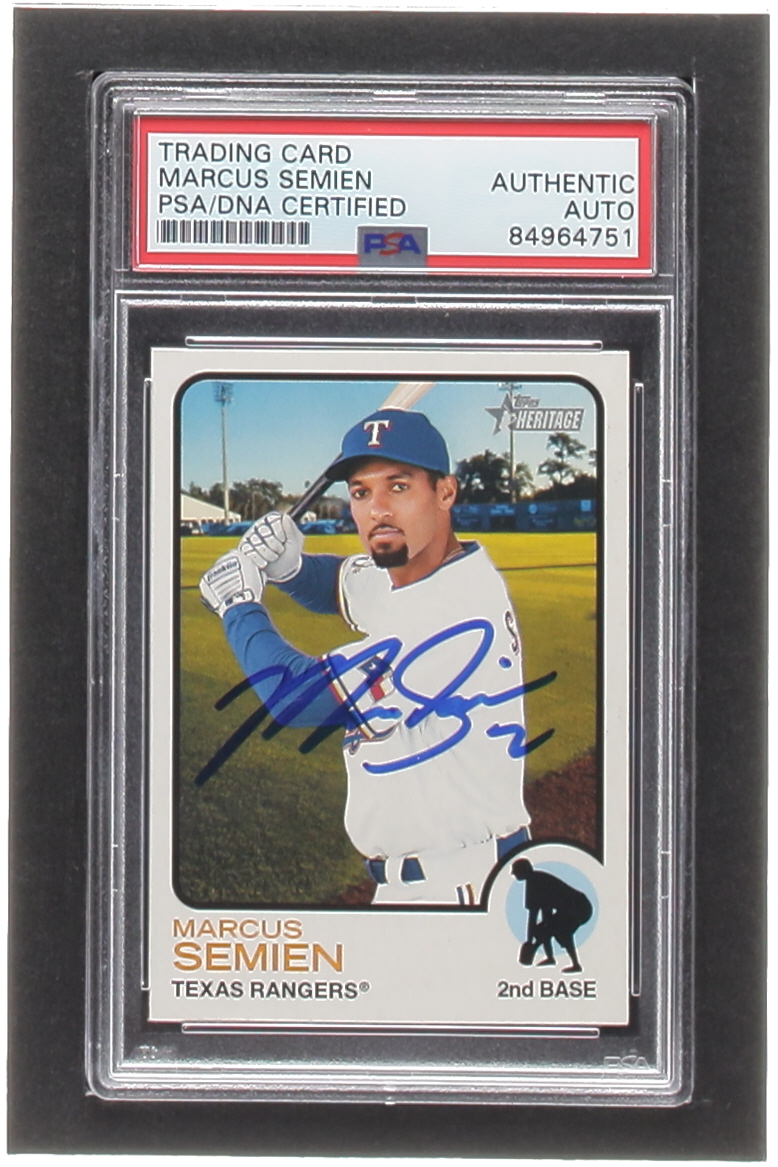 Marcus Semien Signed 2022 Topps Heritage #286 (PSA) at PristineAuction.com Marcus Semien Signed 2022 Topps Heritage #286 (PSA) at PristineAuction.com