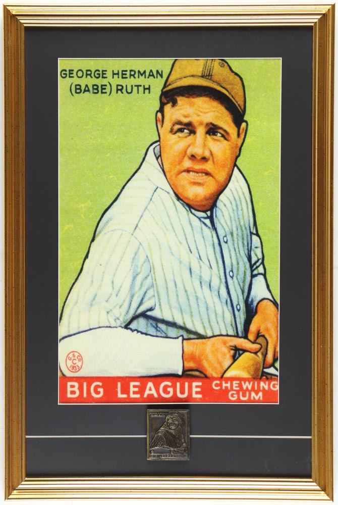 Babe Ruth Custom Framed Vintage Goudey Art Print with Goudey Art Print ...