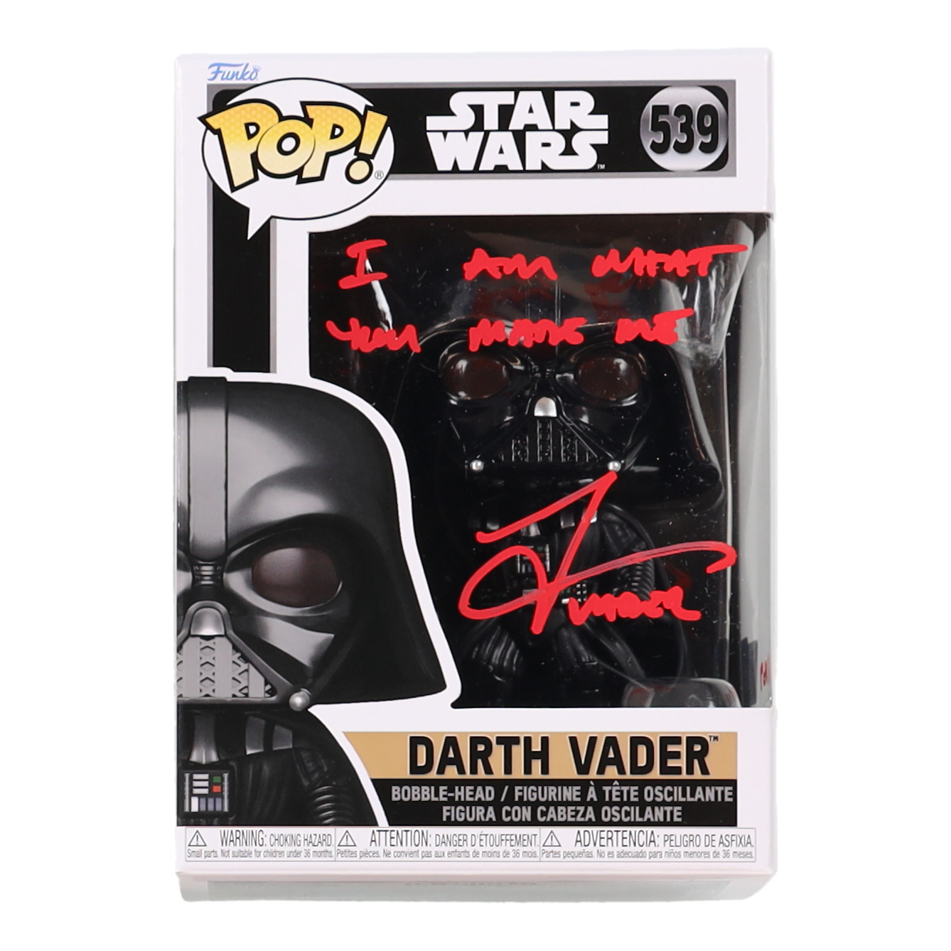 Tom O'Connell Signed "Star Wars" #539 Darth Vader Funko Pop! Vinyl Figure Inscribed "I Am What You Made Me" (OC Celebrity Marketing) at PristineAuction.com Tom O'Connell Signed "Star Wars" #539 Darth Vader Funko Pop! Vinyl Figure Inscribed "I Am What You Made Me" (OC Celebrity Marketing) at PristineAuction.com
