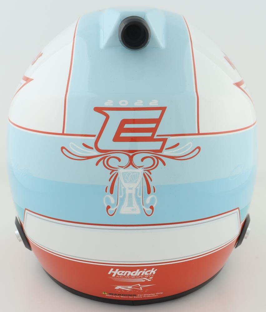 Chase Elliott Signed LE NASCAR 2022 Hooters Full-Size Helmet (Elliott) at PristineAuction.com Chase Elliott Signed LE NASCAR 2022 Hooters Full-Size Helmet (Elliott) at PristineAuction.com