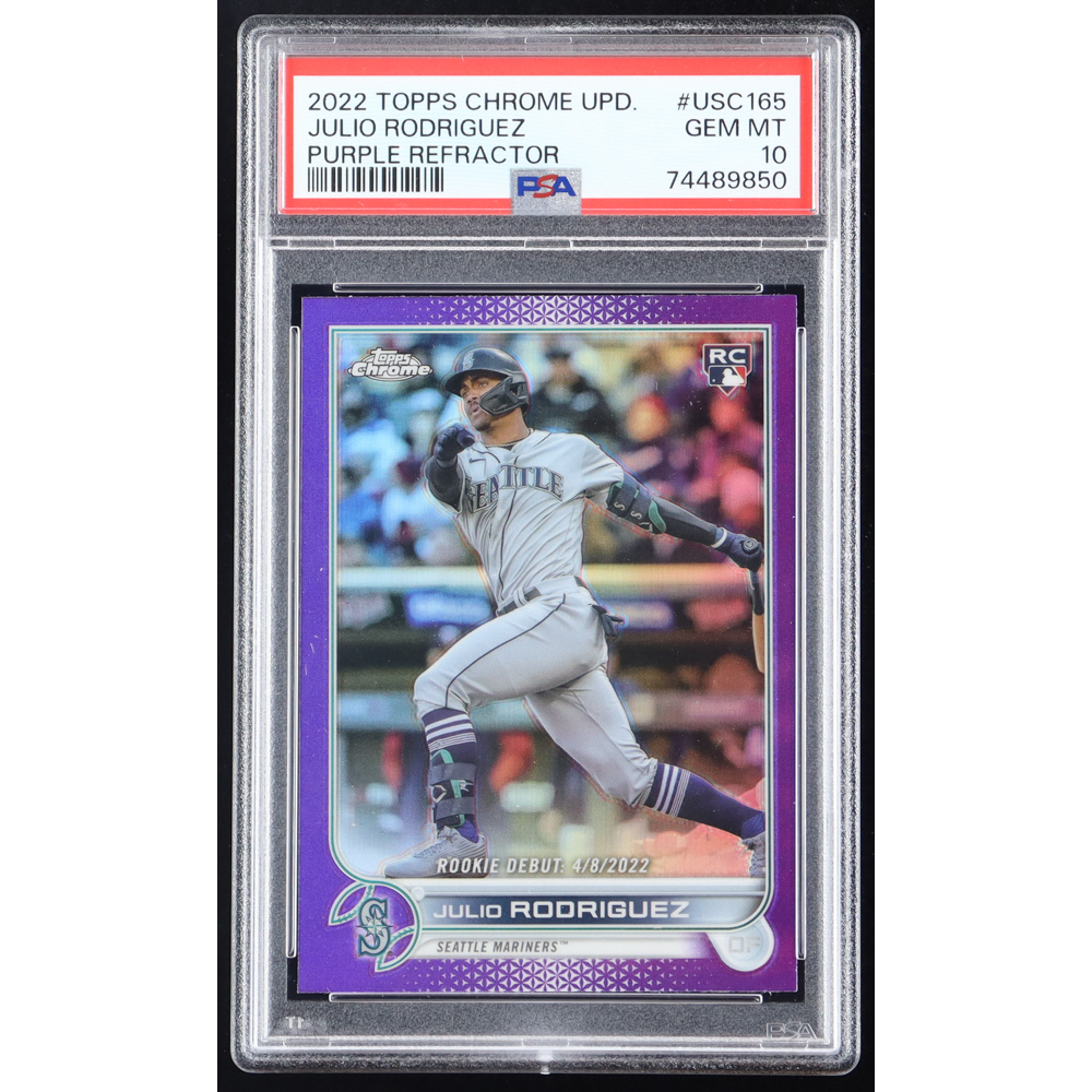 Topps Refractor Julio Rodriguez 2022 Topps Chrome Update Purple Refractors #USC165 RC ...