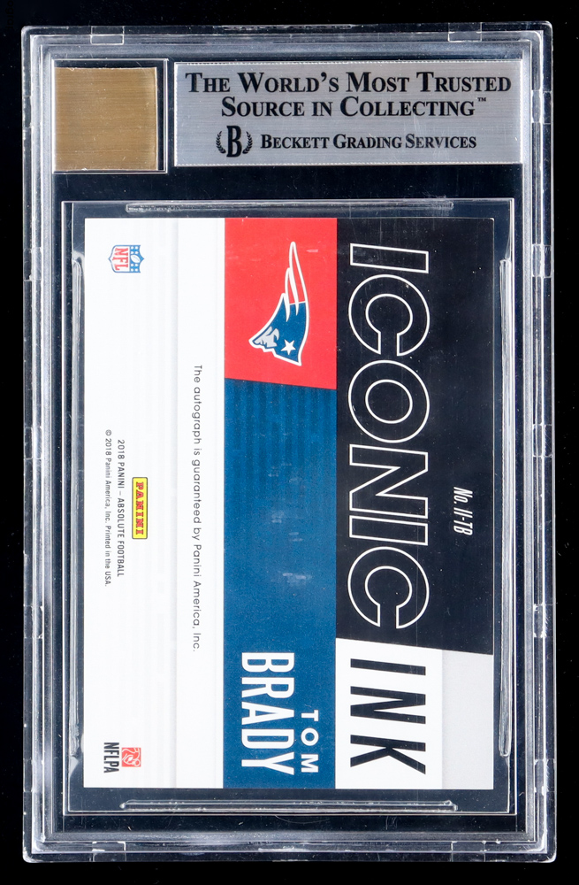 Tom Brady 2018 Absolute Iconic Ink #6 (BGS 9 | Autograph Graded 10 ...