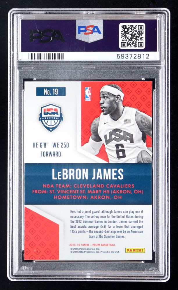 LeBron James 2015-16 Panini Prizm USA Basketball #19 (PSA 10) at PristineAuction.com LeBron James 2015-16 Panini Prizm USA Basketball #19 (PSA 10) at PristineAuction.com