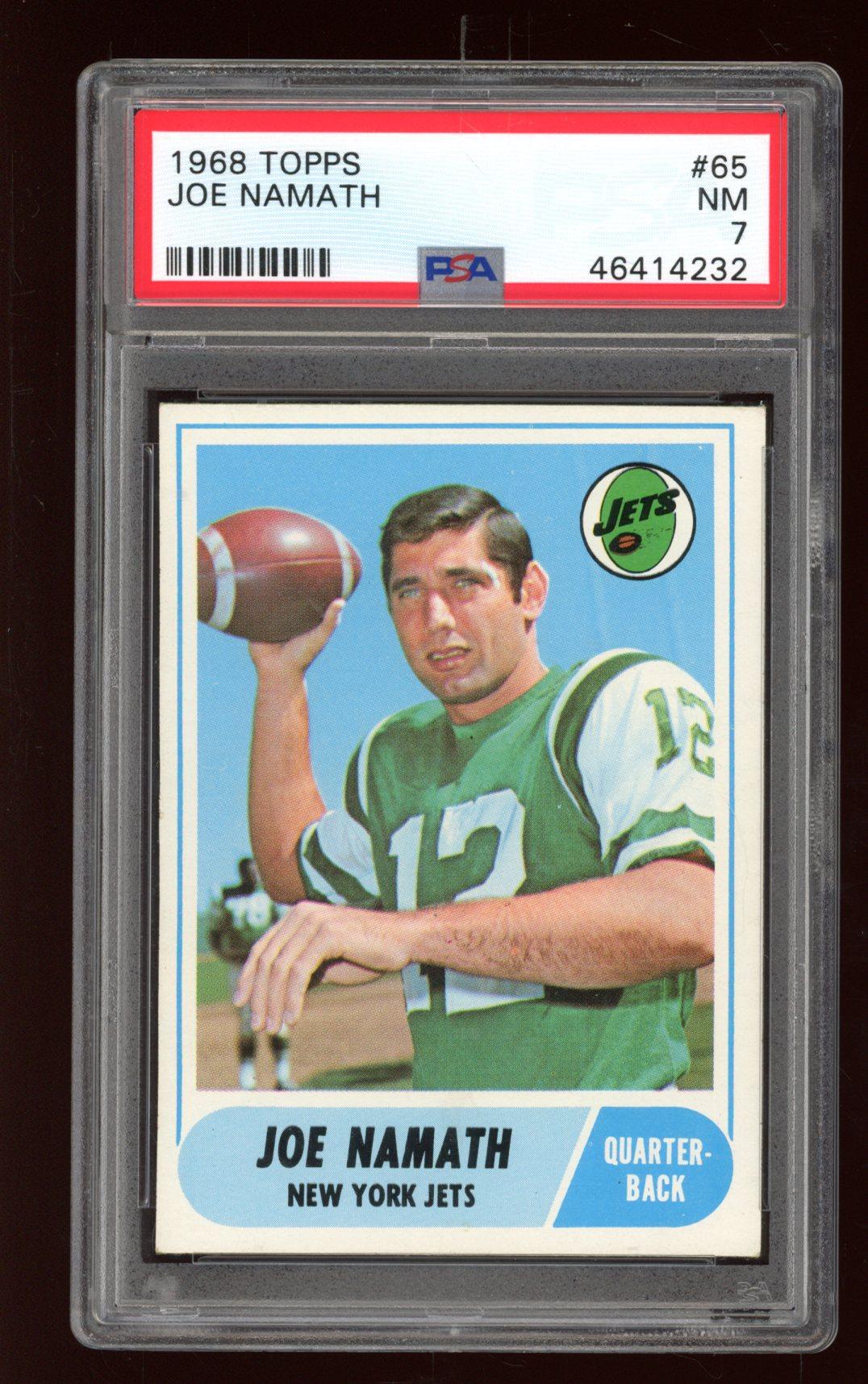 Joe Namath 1968 Topps #65 (7 PSA) at PristineAuction.com Joe Namath 1968 Topps #65 (7 PSA) at PristineAuction.com