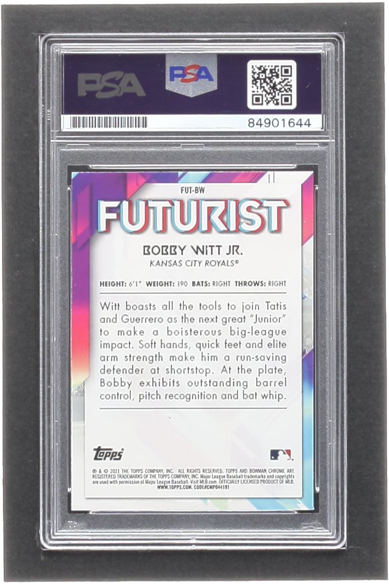 Bobby Witt Jr. Signed 2021 Bowman Chrome Futurist Refractors #FUTBW (PSA) at PristineAuction.com Bobby Witt Jr. Signed 2021 Bowman Chrome Futurist Refractors #FUTBW (PSA) at PristineAuction.com