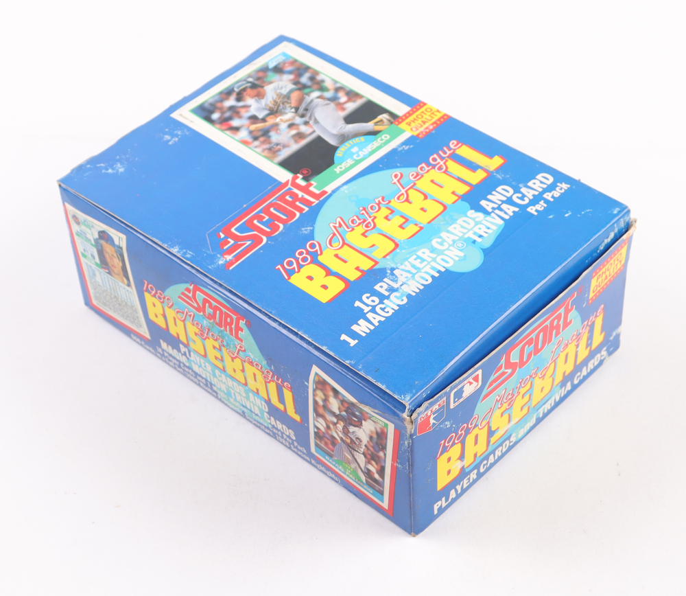 1989 Score Baseball Wax Box with (36) Packs at PristineAuction.com 1989 Score Baseball Wax Box with (36) Packs at PristineAuction.com