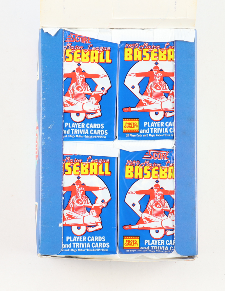 1989 Score Baseball Wax Box with (36) Packs at PristineAuction.com 1989 Score Baseball Wax Box with (36) Packs at PristineAuction.com